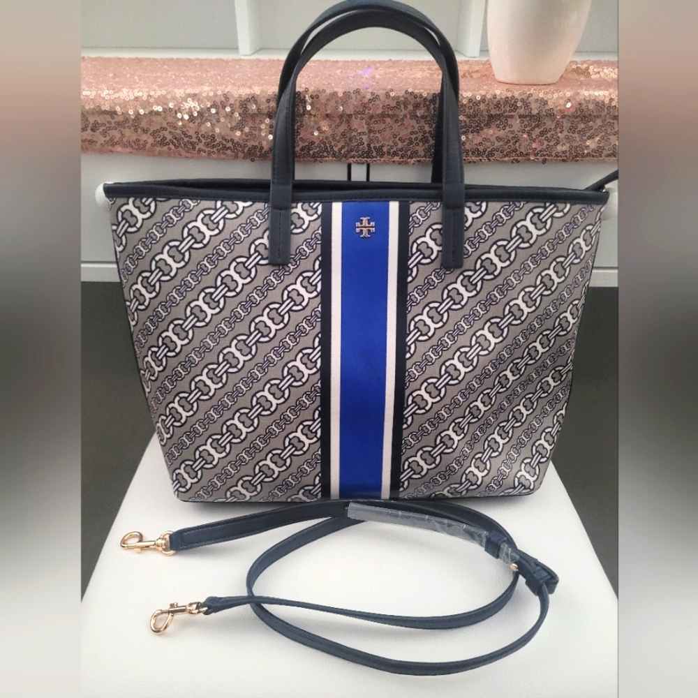 Tory Burch Tote with Crossbody! NWOT Gorgeous Vinyl Bag!